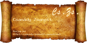 Csanády Zsanett névjegykártya