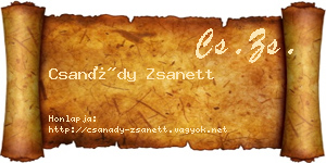 Csanády Zsanett névjegykártya